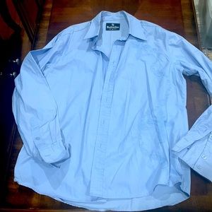 Blue mens button up shirt